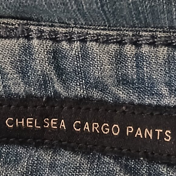 Tommy Hilfiger Jeans Size 6 Chelsea Cargo Jogger Pants Blue Chambray Lyocell - Picture 7 of 8